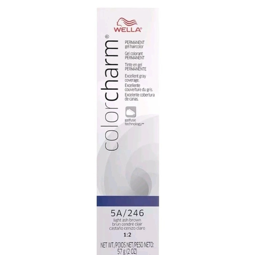 SALON HAIR WELLA COLOR CHARM PERMANENT DYE GEL 5A/246‎ LIGHT ASH BROWN